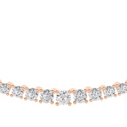4 Prong Setting Round Diamond Tennis Necklace