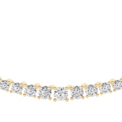 4 Prong Setting Round Diamond Tennis Necklace