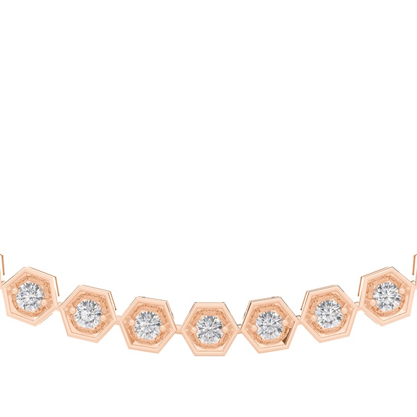 2 Prong Setting Round Diamond Necklace
