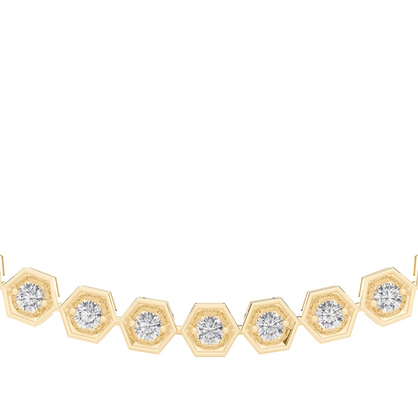 2 Prong Setting Round Diamond Necklace