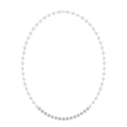 2 Prong Setting Round Diamond Necklace