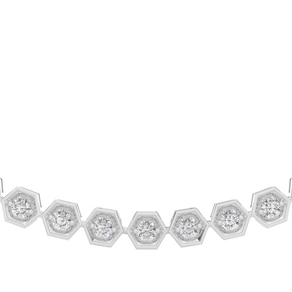 2 Prong Setting Round Diamond Necklace