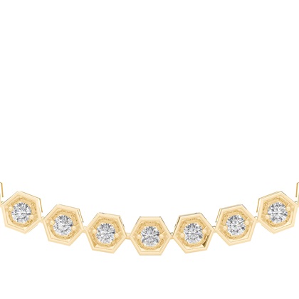 Yellow Gold Tennis Necklace Diamond Pendants