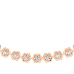 2 Prong Setting Round Diamond Necklace