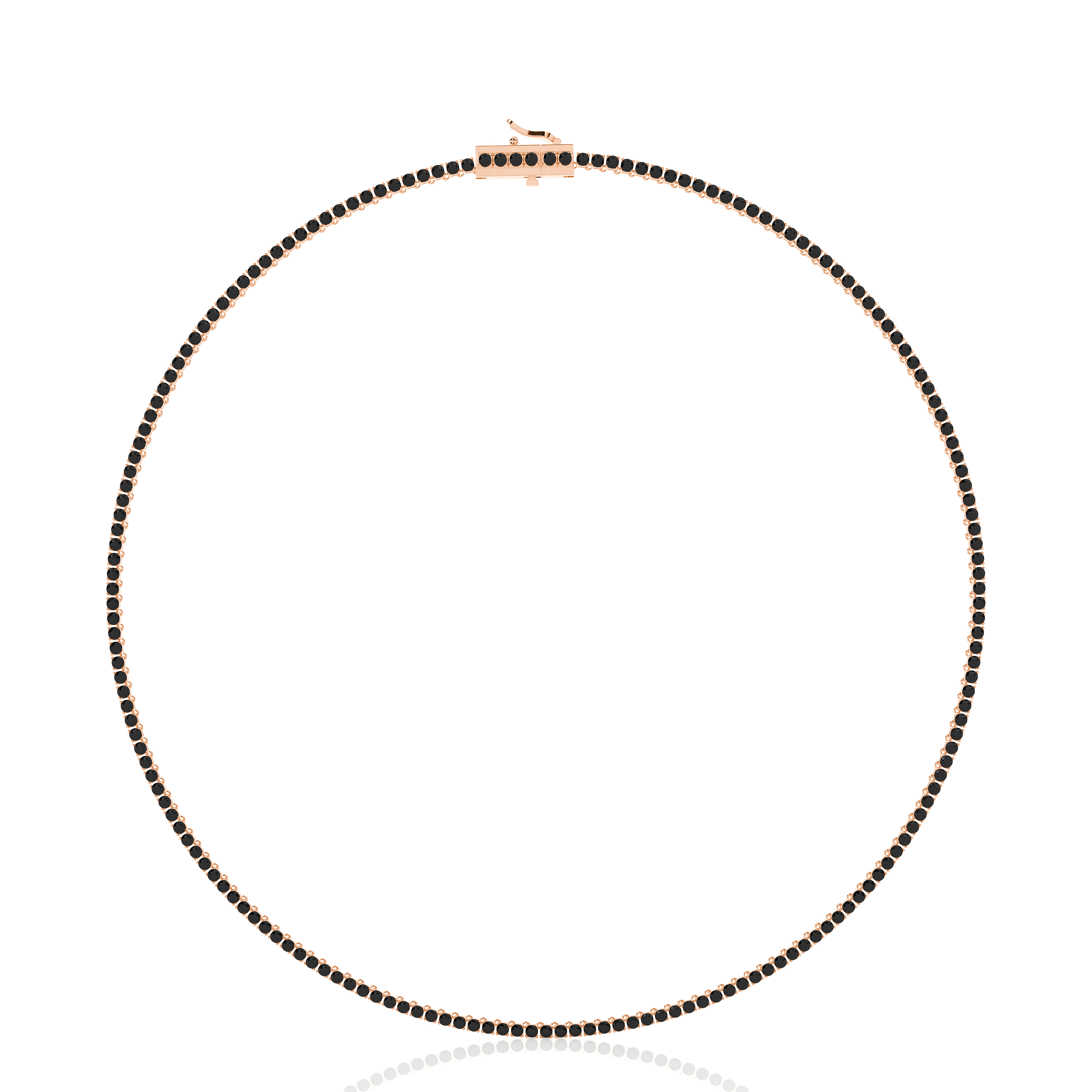 Tennis-Halskette mit runden schwarzen Diamanten