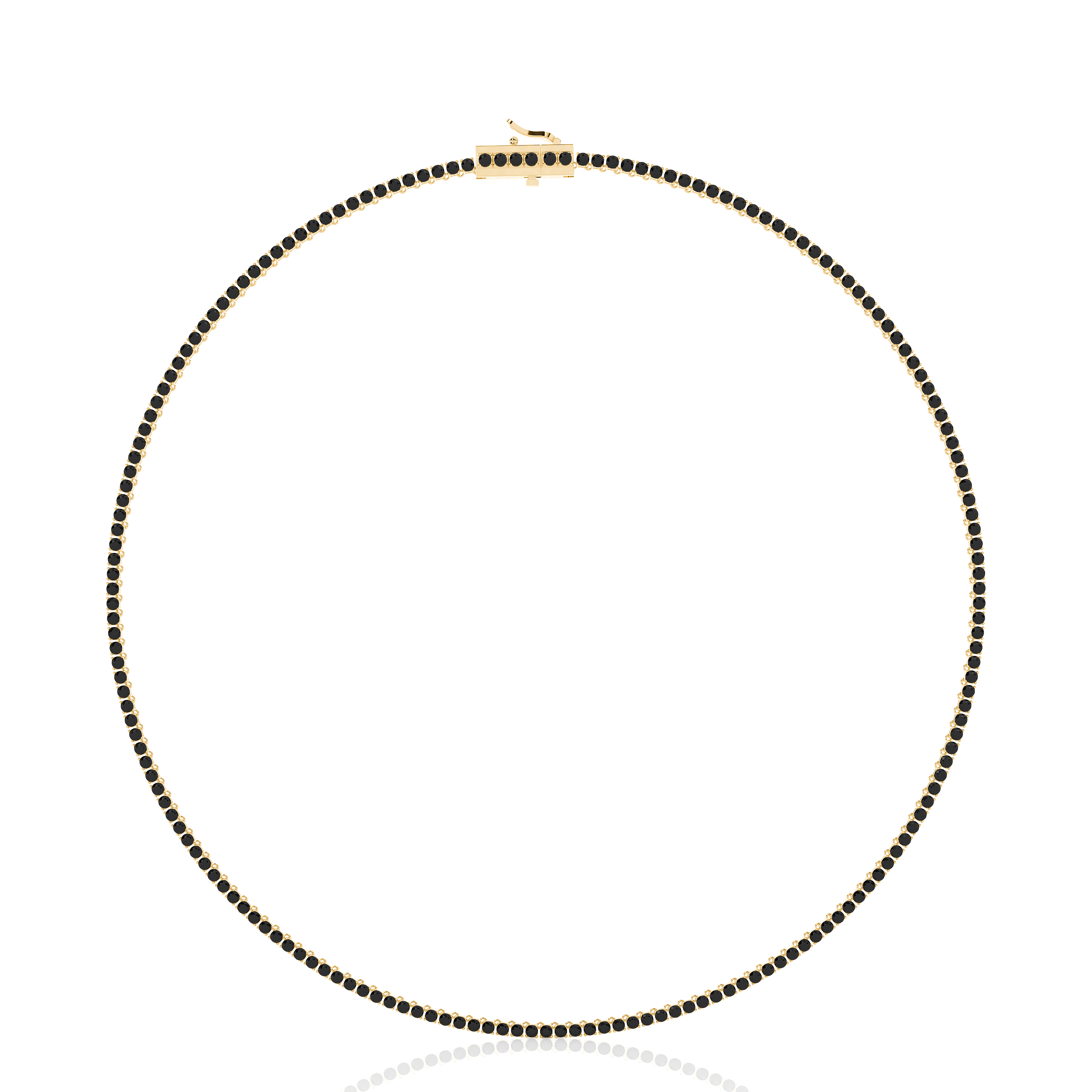 Tennis-Halskette mit runden schwarzen Diamanten