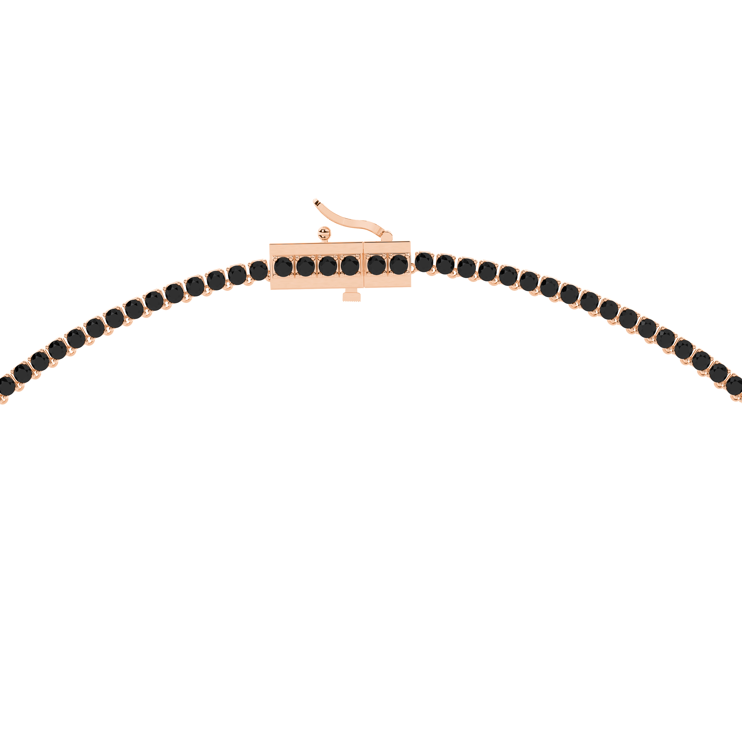 Tennis-Halskette mit runden schwarzen Diamanten