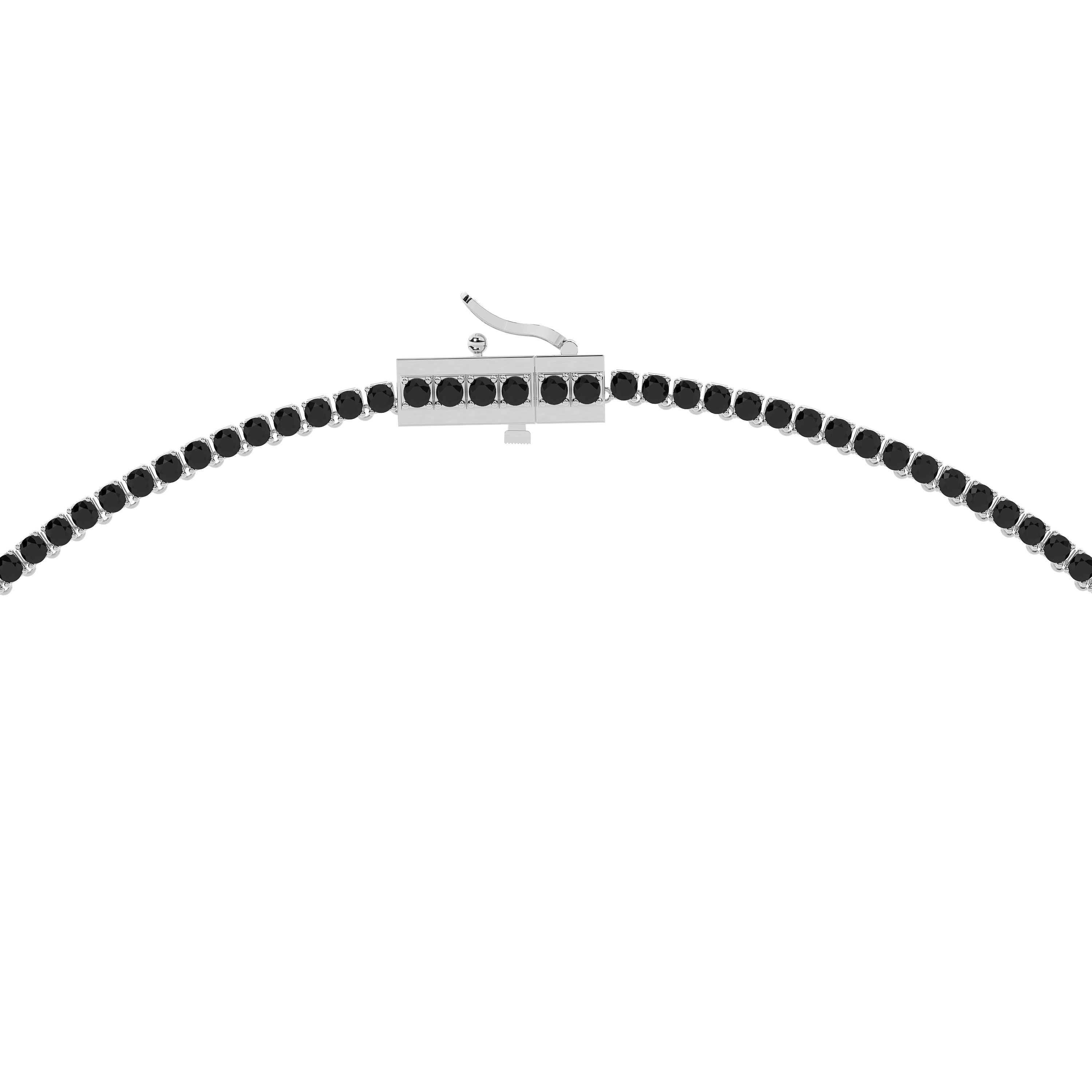 Round Black Diamonds Tennis Necklace