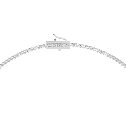 4 Prong Setting Round Diamond Tennis Necklace