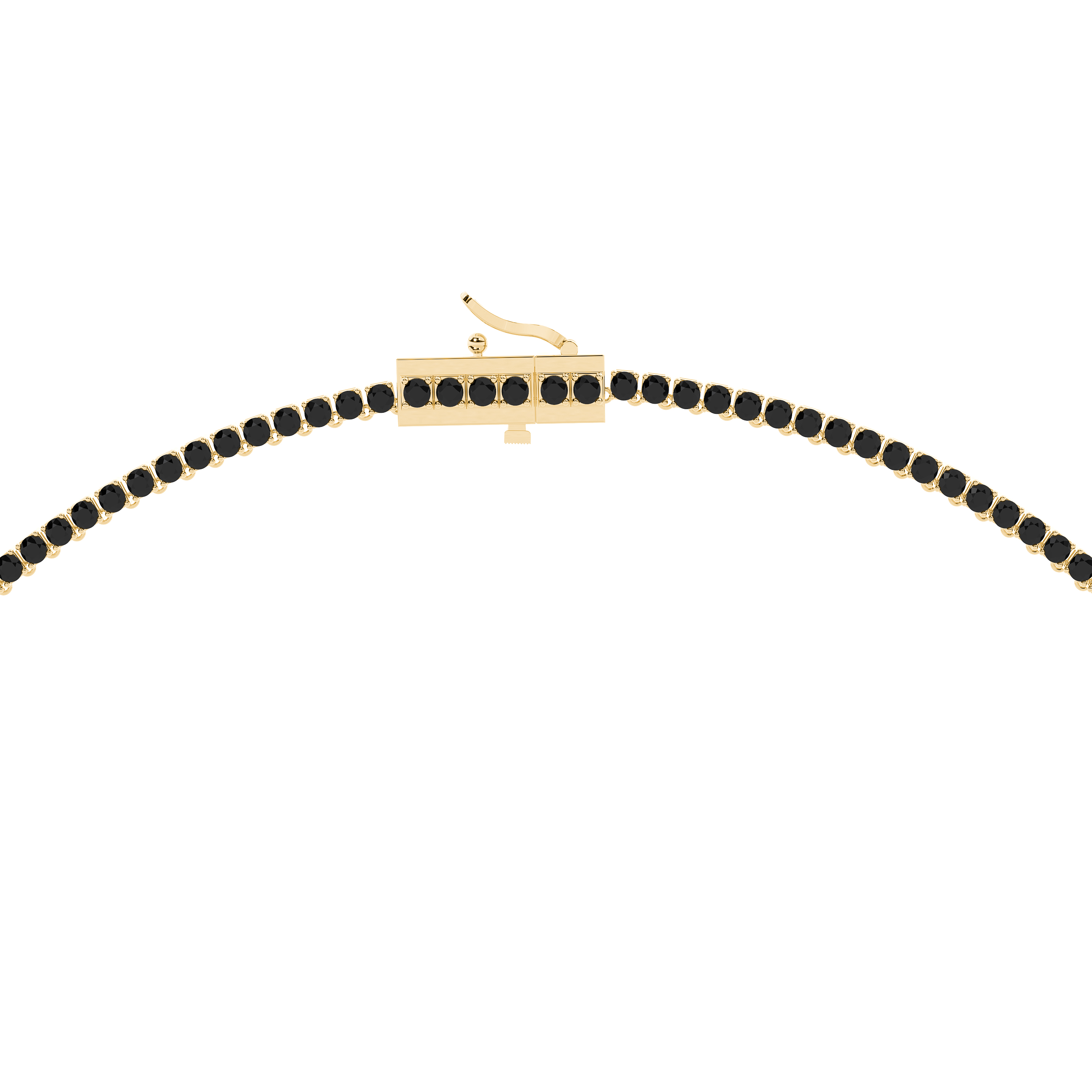 Round Black Diamonds Tennis Necklace