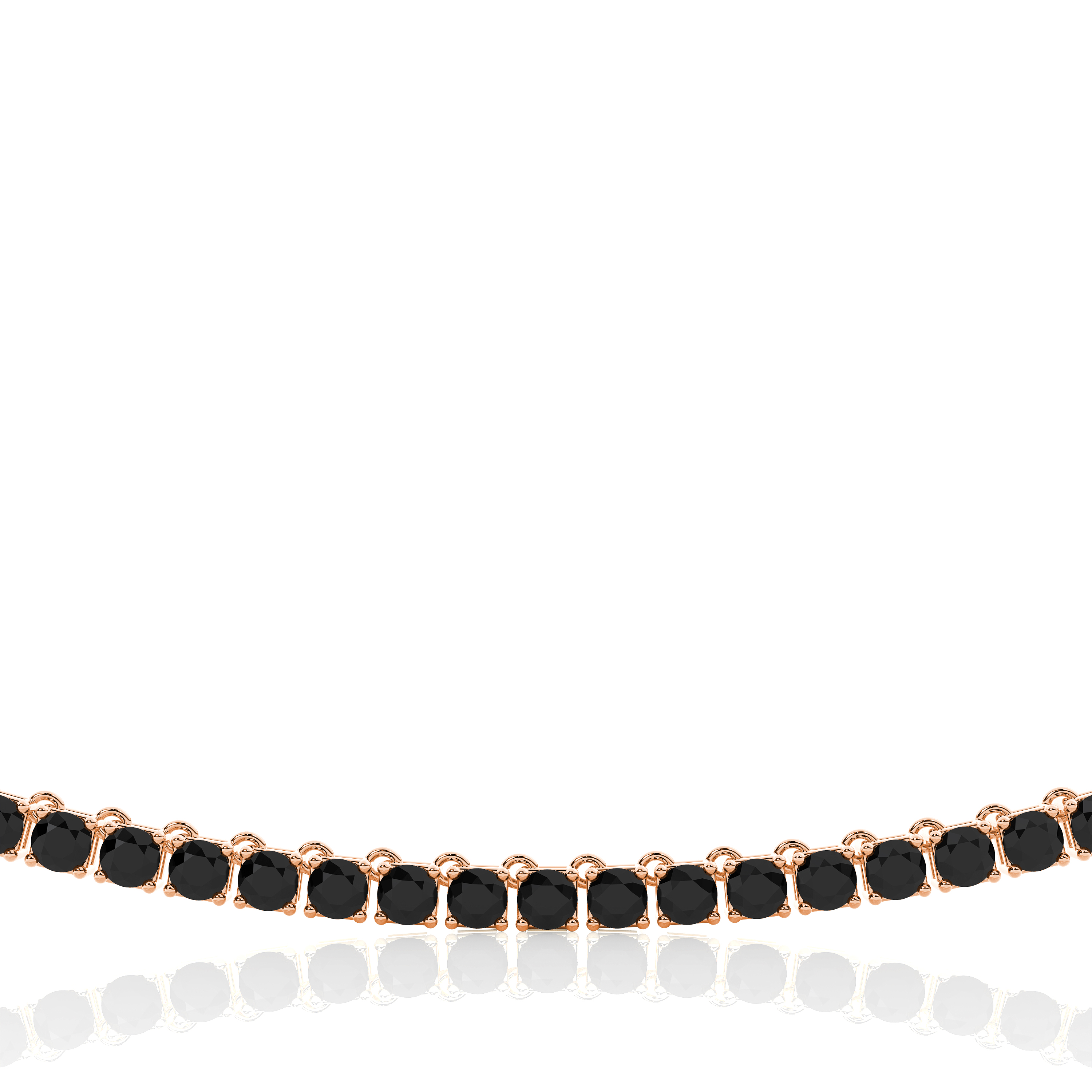 Round Black Diamonds Tennis Necklace