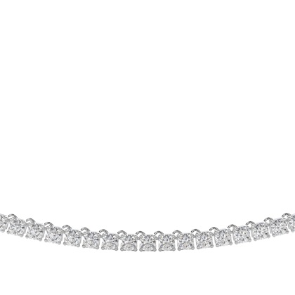 4 Prong Setting Round Diamond Tennis Necklace