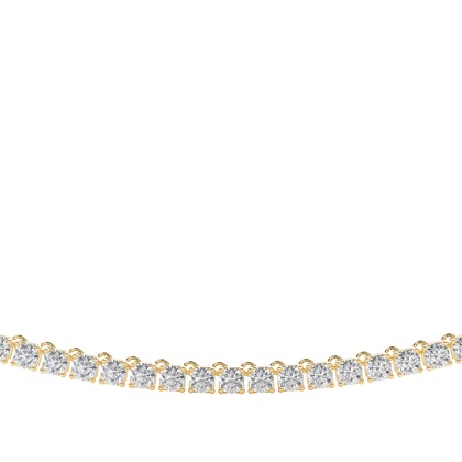 Yellow Gold Tennis Necklace Diamond Pendants