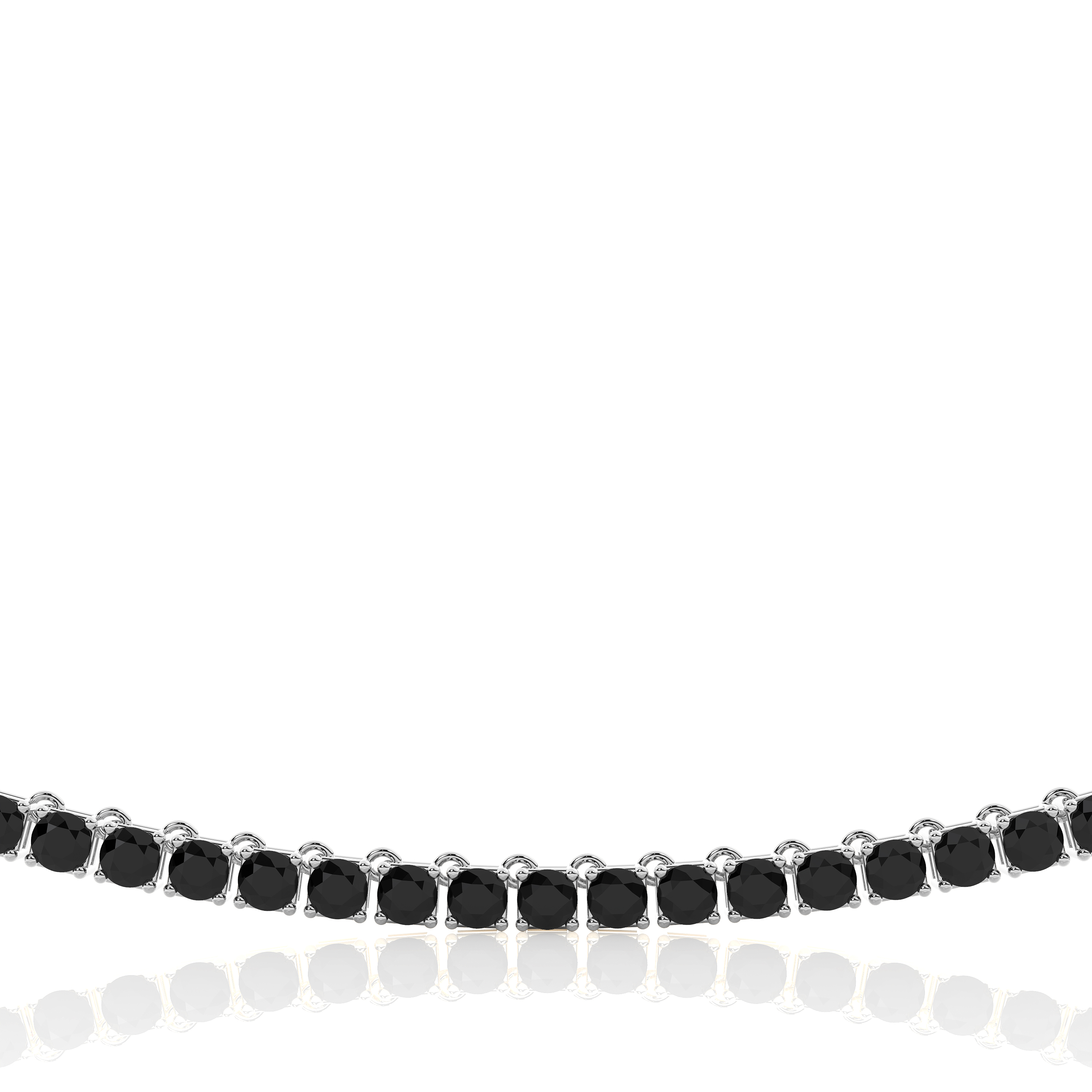 Tennis-Halskette mit runden schwarzen Diamanten