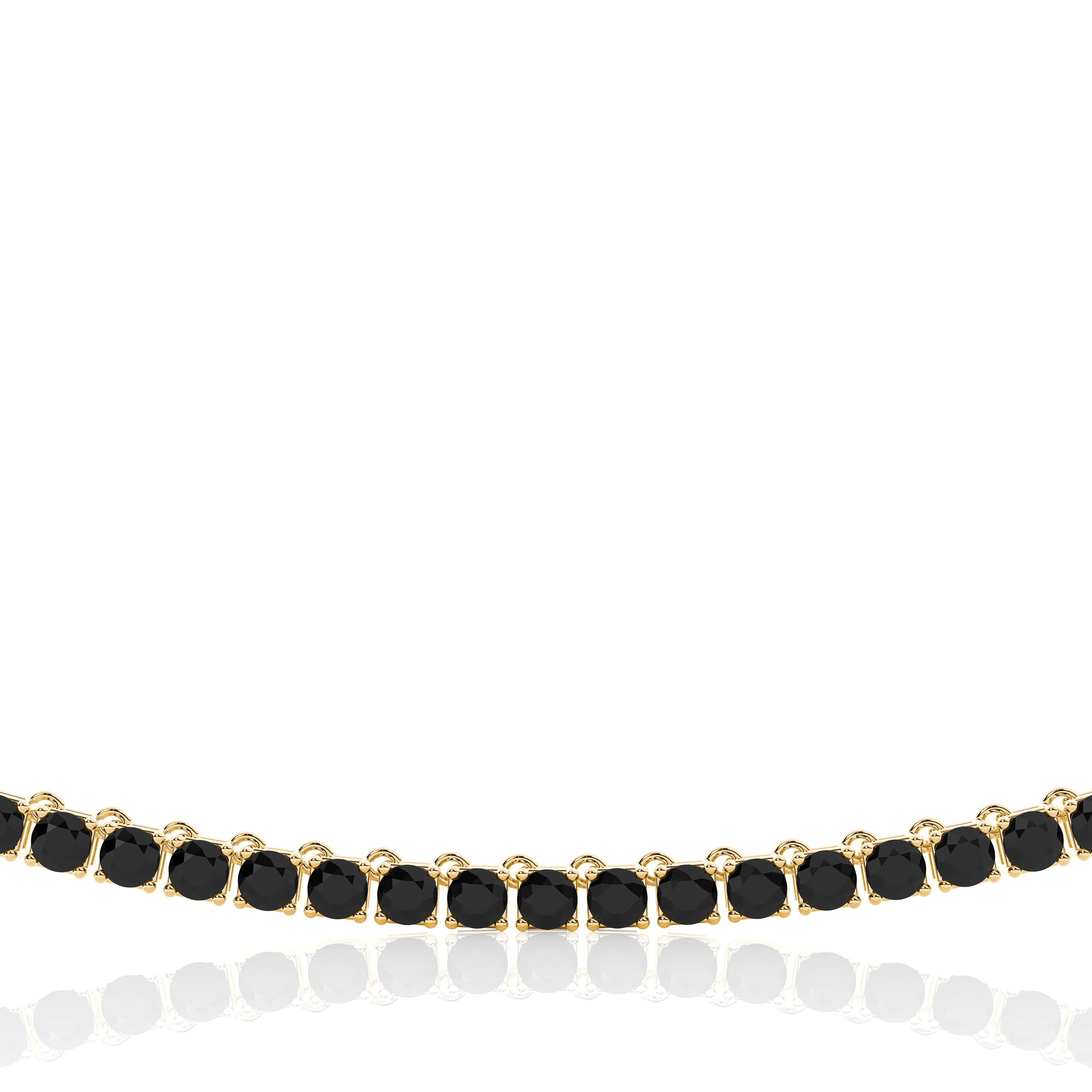 Round Black Diamonds Tennis Necklace
