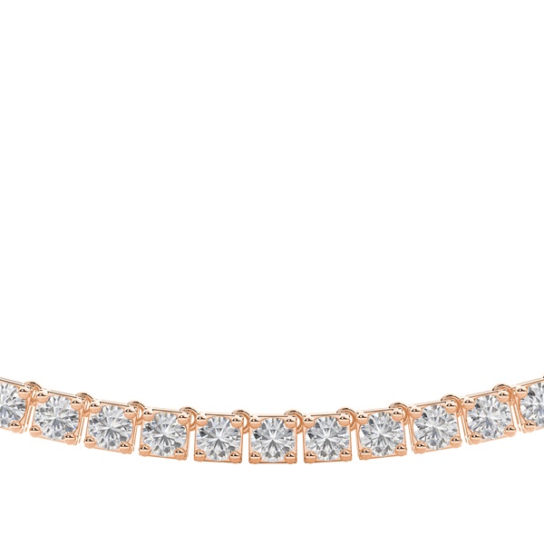 4 Prong Setting Round Diamond Tennis Necklace