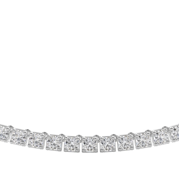 4 Prong Setting Round Diamond Tennis Necklace