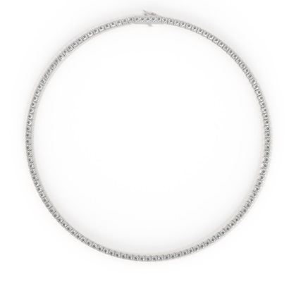 4 Prong Setting Round Diamond Tennis Necklace