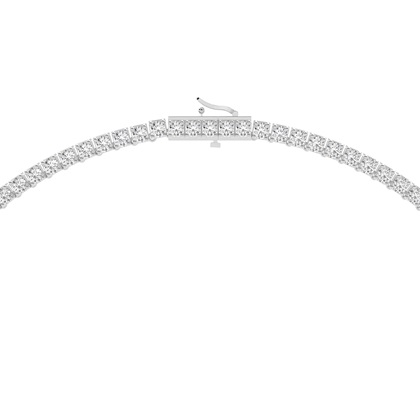 4 Prong Setting Round Diamond Tennis Necklace