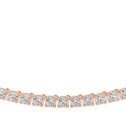 4 Prong Setting Round Diamond Tennis Necklace