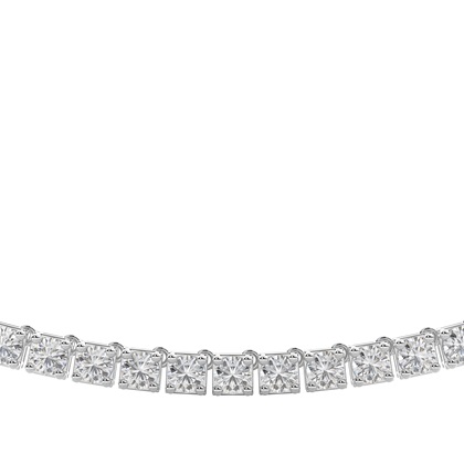 4 Prong Setting Round Diamond Tennis Necklace