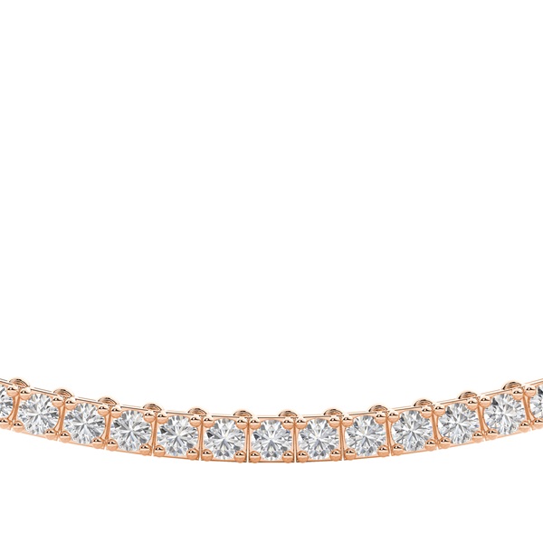 4 Prong Setting Round Diamond Tennis Necklace