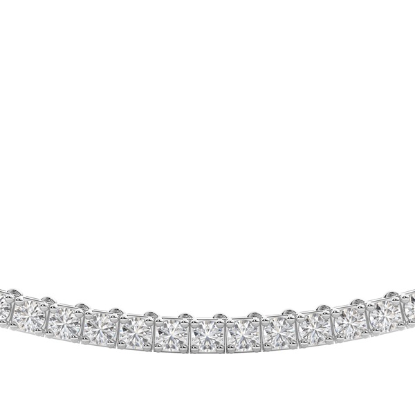 4 Prong Setting Round Diamond Tennis Necklace