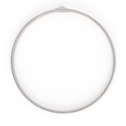 4 Prong Setting Round Diamond Tennis Necklace