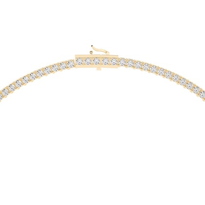 4 Prong Setting Round Diamond Tennis Necklace