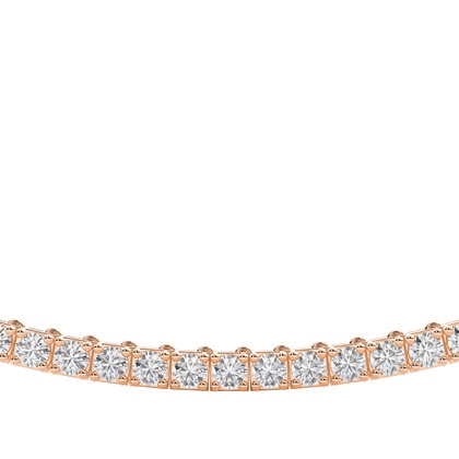 4 Prong Setting Round Diamond Tennis Necklace