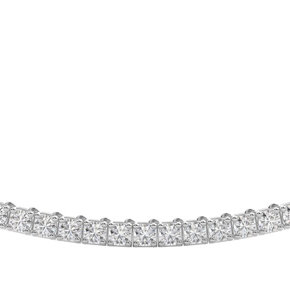 4 Prong Setting Round Diamond Tennis Necklace