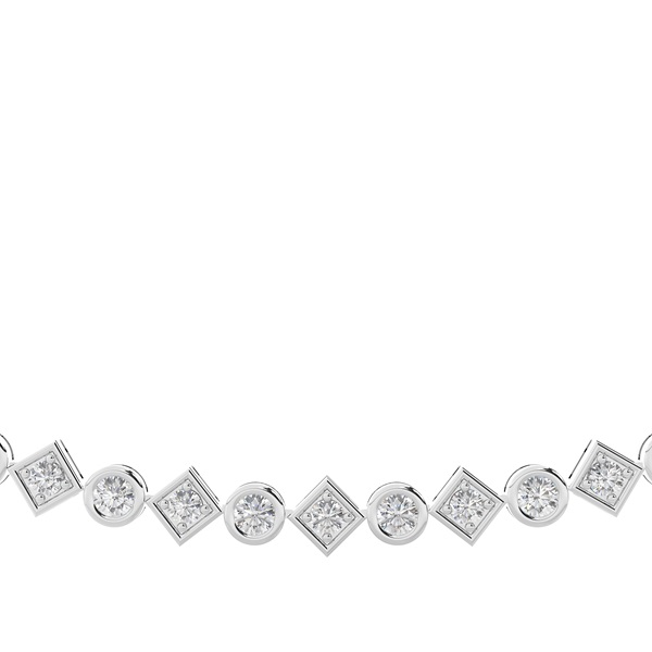 4 Prong Setting Round Diamond Necklace