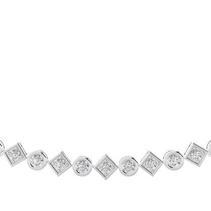 4 Prong Setting Round Diamond Necklace