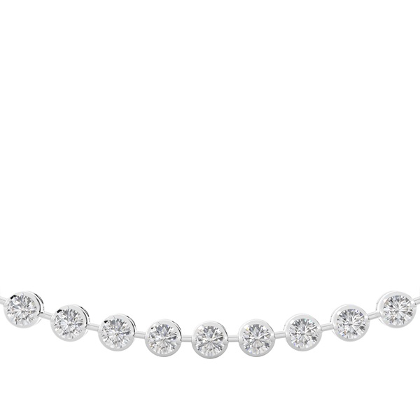 2 Prong Setting Round Diamond Necklace