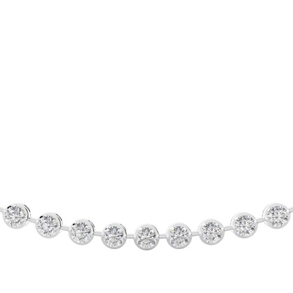2 Prong Setting Round Diamond Necklace