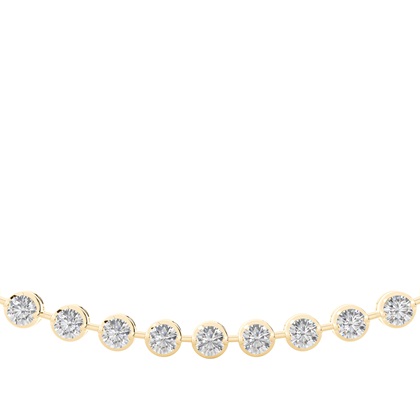 Yellow Gold Tennis Necklace Diamond Pendants
