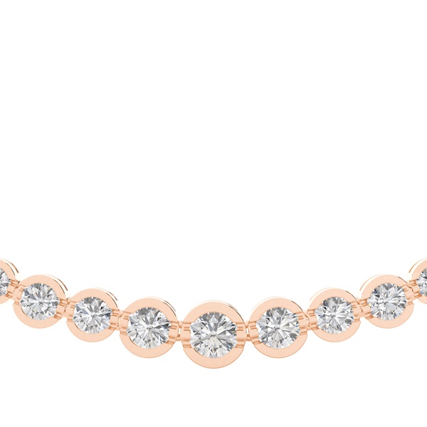 2 Prong Setting Round Diamond Necklace
