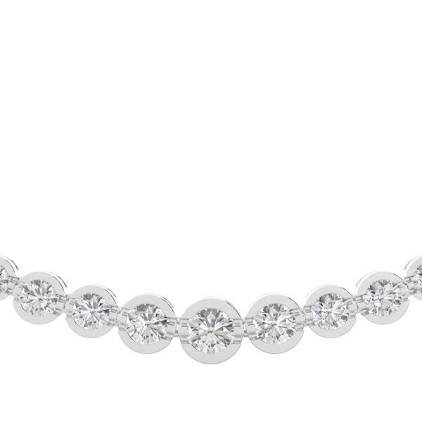 2 Prong Setting Round Diamond Necklace