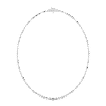 2 Prong Setting Round Diamond Necklace