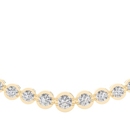 Yellow Gold Tennis Necklace Diamond Pendants