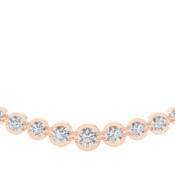 2 Prong Setting Round Diamond Necklace