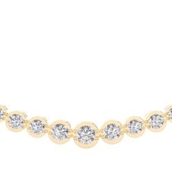 2 Prong Setting Round Diamond Necklace