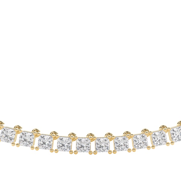 4 Prong Setting Princess Diamond Tennis Necklace