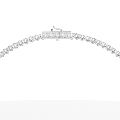 4 Prong Setting Princess Diamond Tennis Necklace