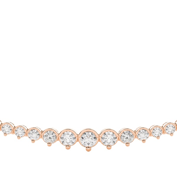 Prong Setting Round Diamond Tennis Necklace