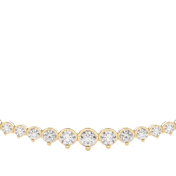 Prong Setting Round Diamond Tennis Necklace