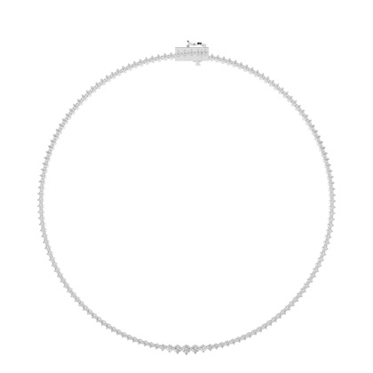 Prong Setting Round Diamond Tennis Necklace