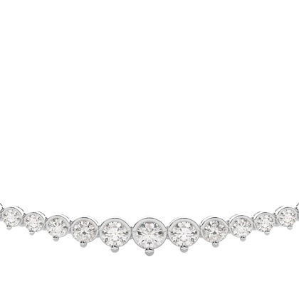 Prong Setting Round Diamond Tennis Necklace