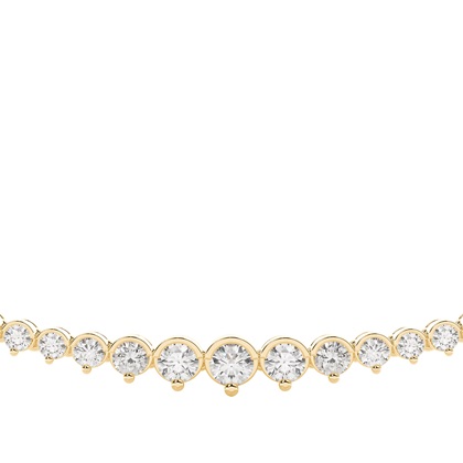 Yellow Gold Tennis Necklace Diamond Pendants