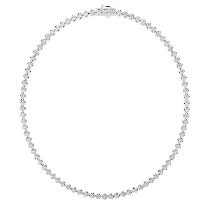 4 Prong Setting Round Diamond Tennis Necklace